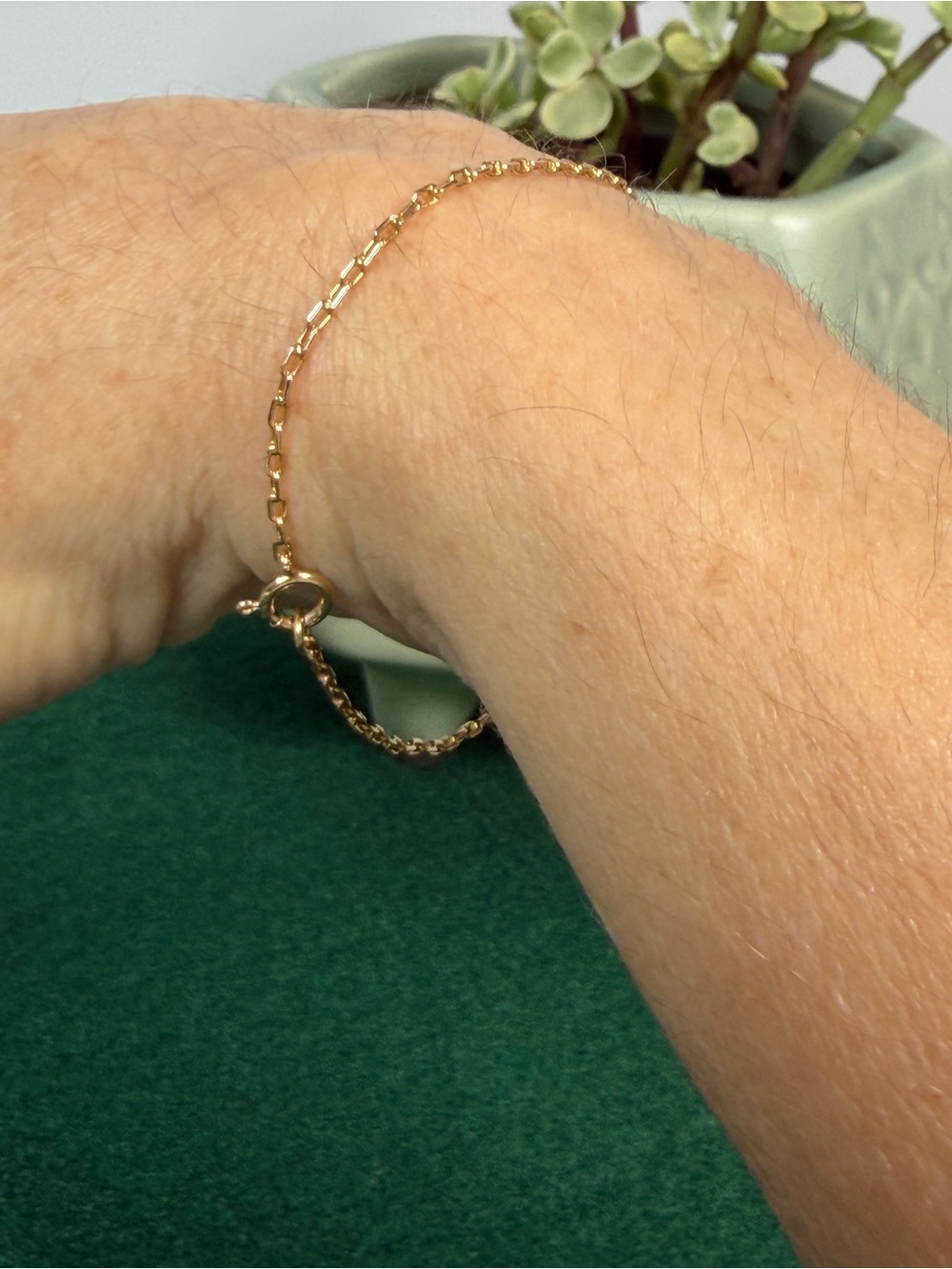 14K Solid Gold Dainty Link Bracelet | Lightweight Everyday Bracelet